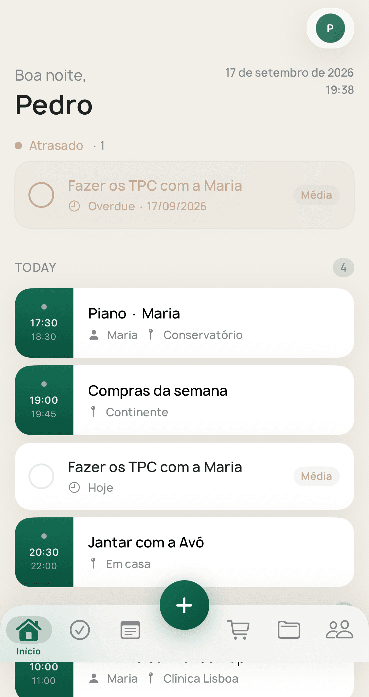 Today — the day at a glance